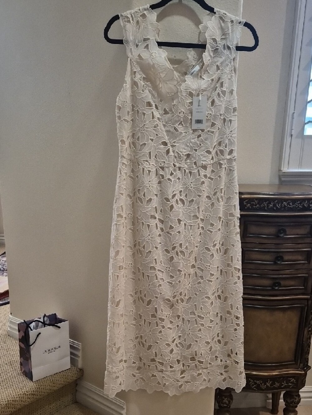 NWT Vince Cream Embroidered Sleeveless Dress